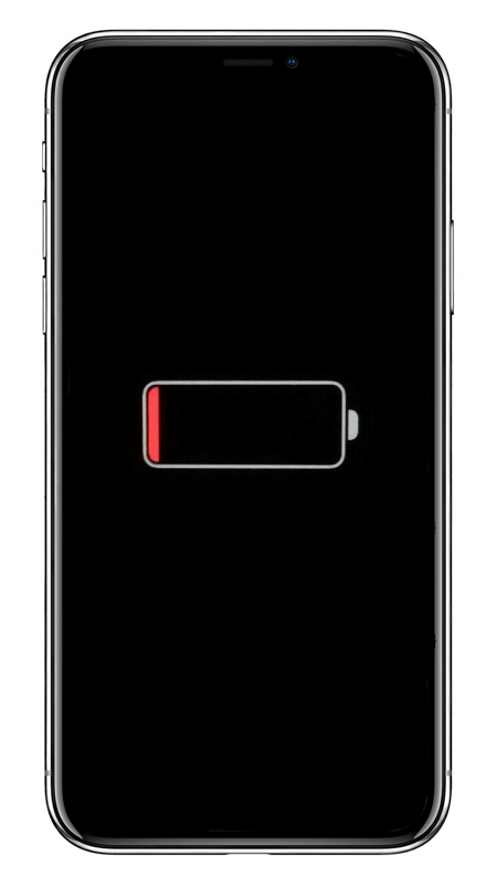 Symbol för urladdat batteri iPhone
